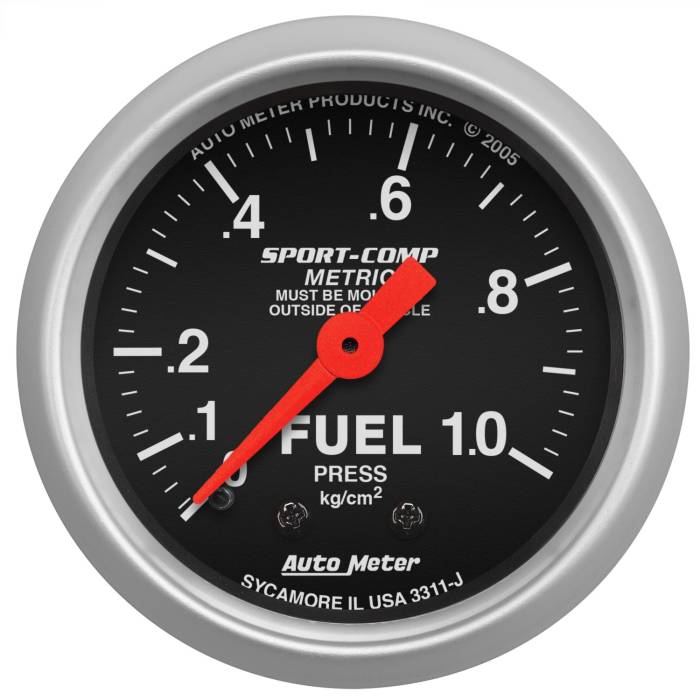 AutoMeter - AutoMeter Sport-Comp Mechanical Metric Fuel Pressure Gauge 3311-J