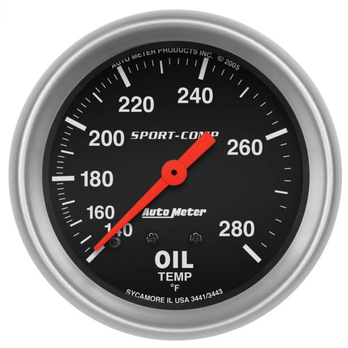 AutoMeter - AutoMeter Sport-Comp Mechanical Oil Temperature Gauge 3443