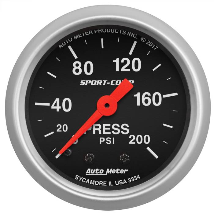 AutoMeter - AutoMeter Sport-Comp Mechanical Pressure Gauge 3334
