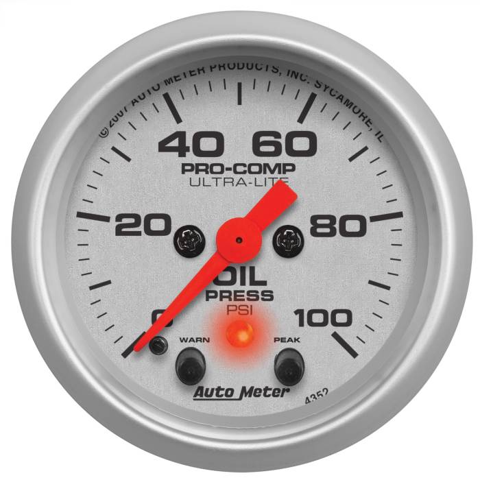 AutoMeter - AutoMeter Ultra-Lite Electric Oil Pressure Gauge 4352