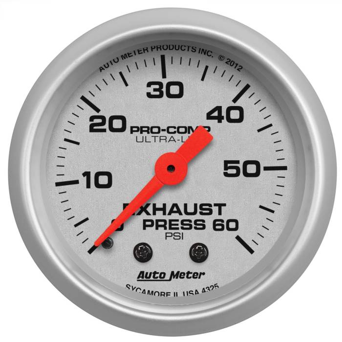 AutoMeter - AutoMeter Ultra-Lite Mechanical Exhaust Pressure Gauge 4325