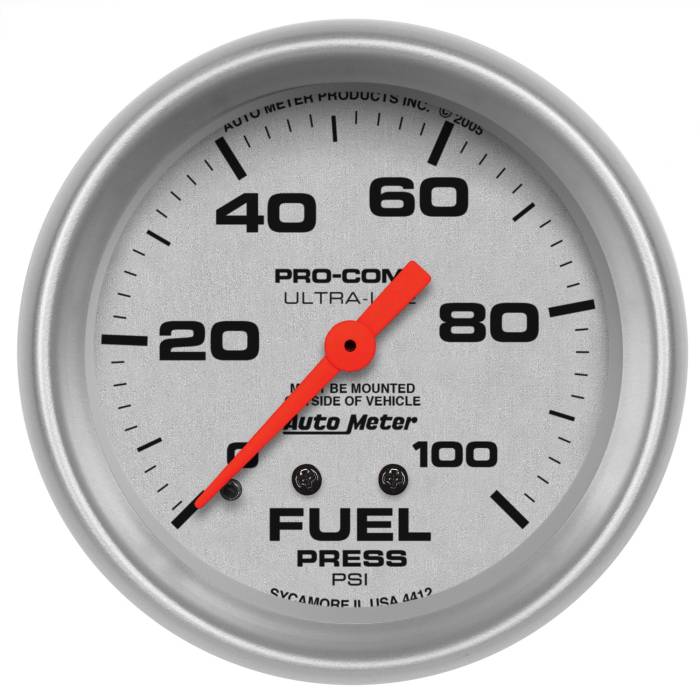 AutoMeter - AutoMeter Ultra-Lite Mechanical Fuel Pressure Gauge 4412