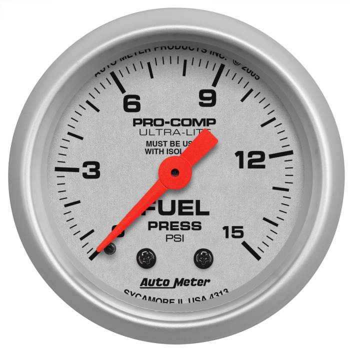 AutoMeter - AutoMeter Ultra-Lite Mechanical Fuel Pressure Gauge 4313