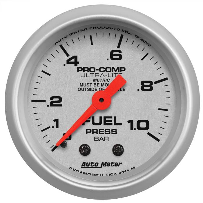 AutoMeter - AutoMeter Ultra-Lite Mechanical Fuel Pressure Gauge 4311-M