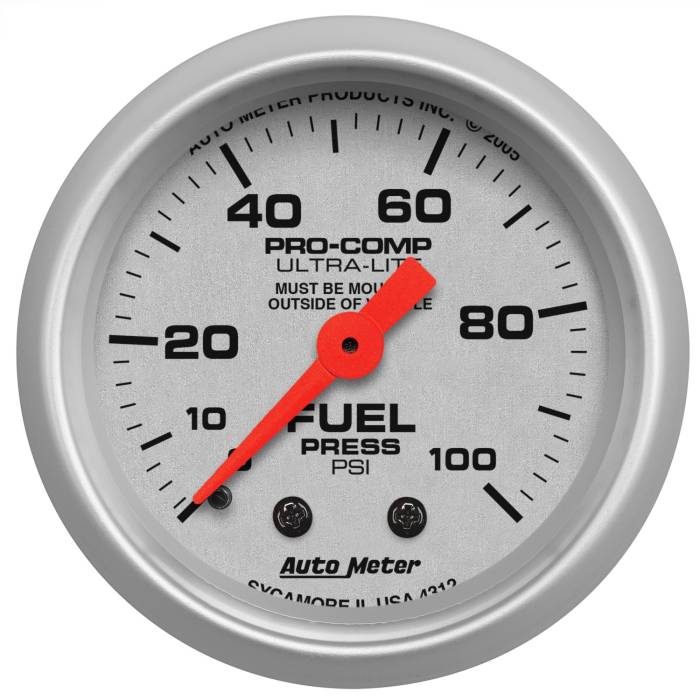 AutoMeter - AutoMeter Ultra-Lite Mechanical Fuel Pressure Gauge 4312