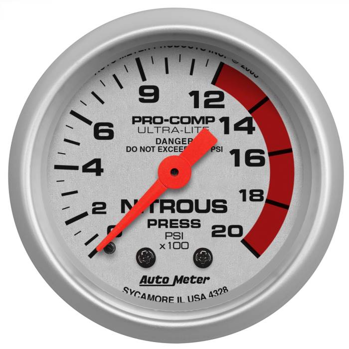 AutoMeter - AutoMeter Ultra-Lite Mechanical Nitrous Pressure Gauge 4328