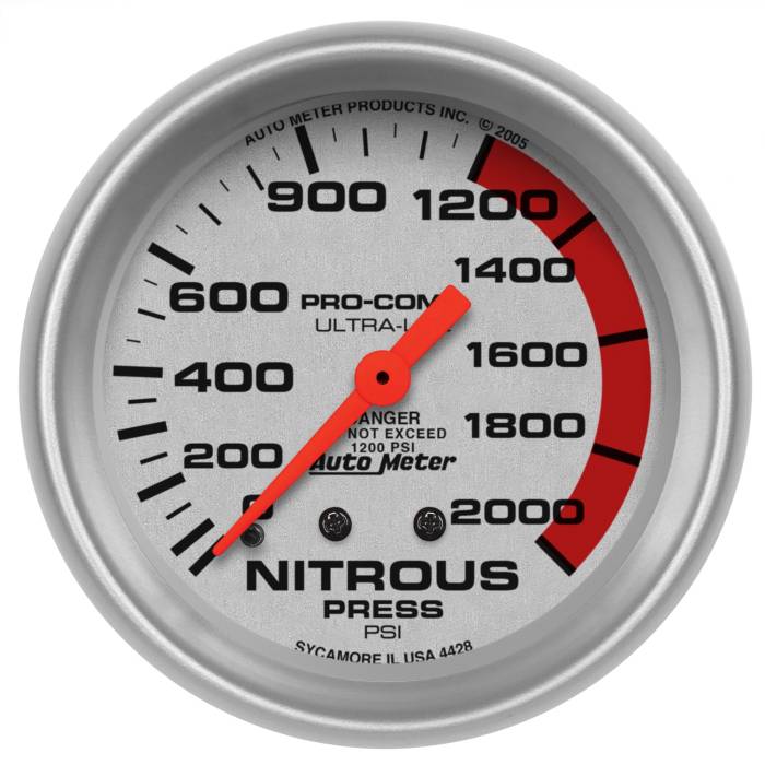 AutoMeter - AutoMeter Ultra-Lite Mechanical Nitrous Pressure Gauge 4428