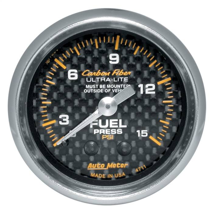AutoMeter - AutoMeter Carbon Fiber Mechanical Fuel Pressure Gauge 4711