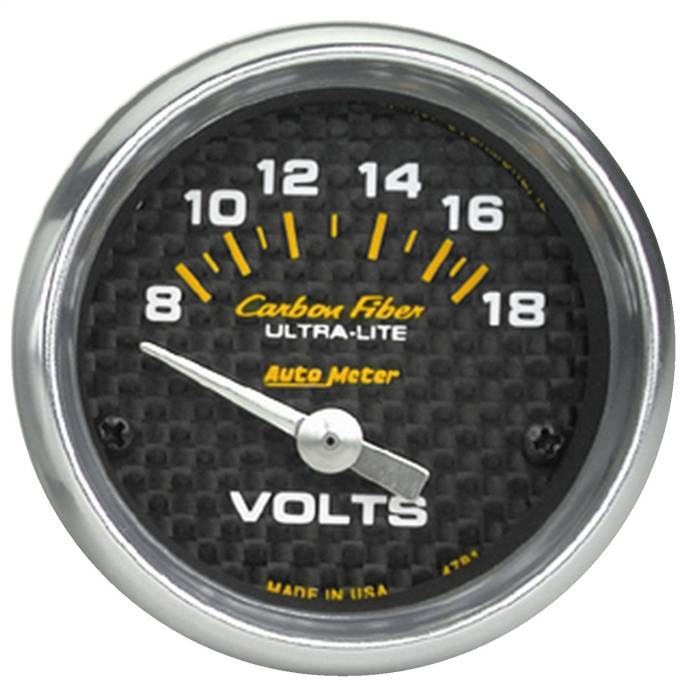 AutoMeter - AutoMeter Carbon Fiber Electric Voltmeter Gauge 4791