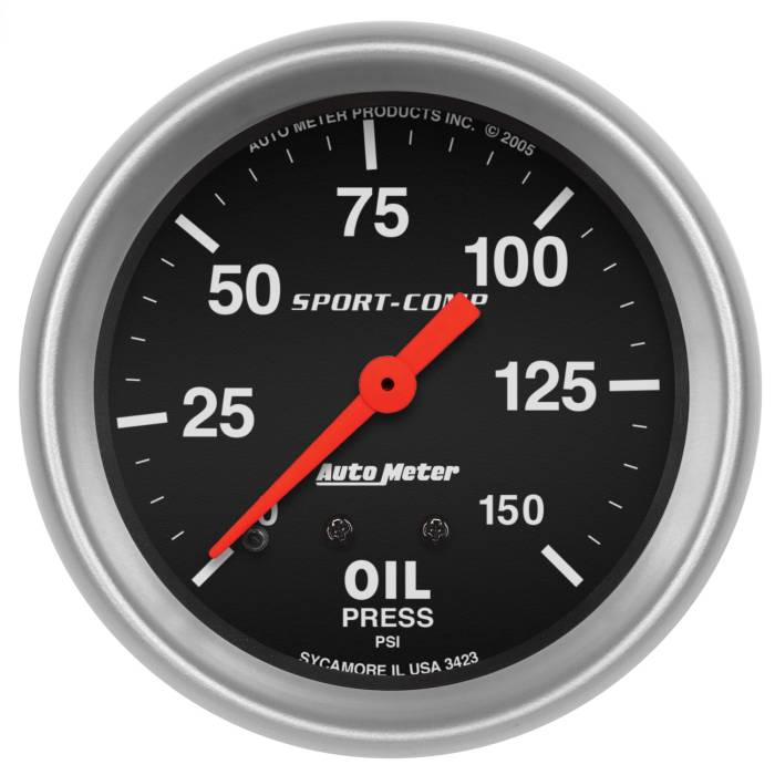 AutoMeter - AutoMeter Sport-Comp Mechanical Oil Pressure Gauge 3423