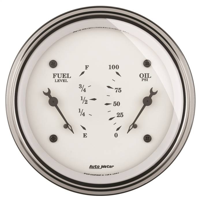 AutoMeter - AutoMeter Old Tyme White Oil/Fuel Dual Gauge 1613