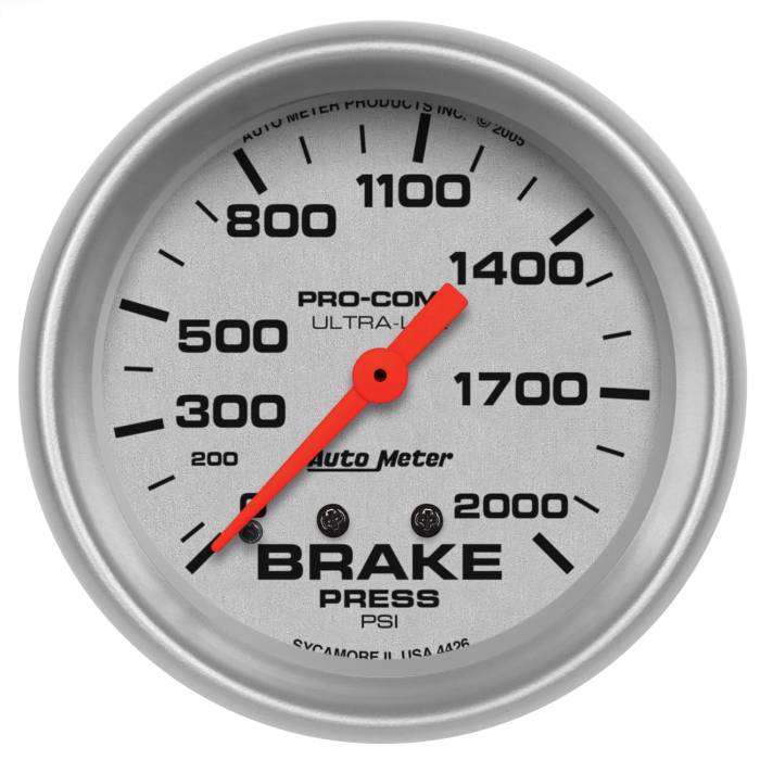AutoMeter - AutoMeter Ultra-Lite Mechanical Brake Pressure Gauge 4426