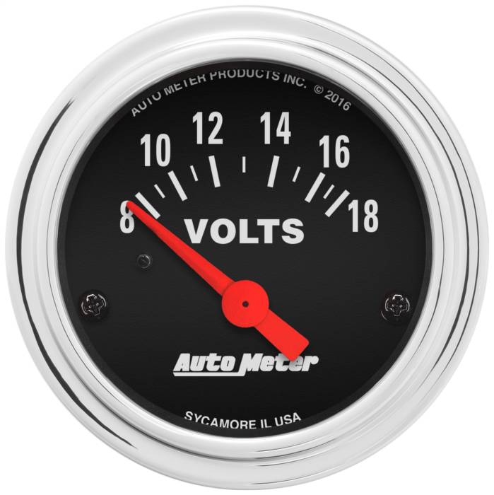 AutoMeter - AutoMeter Traditional Chrome Electric Voltmeter Gauge 2592