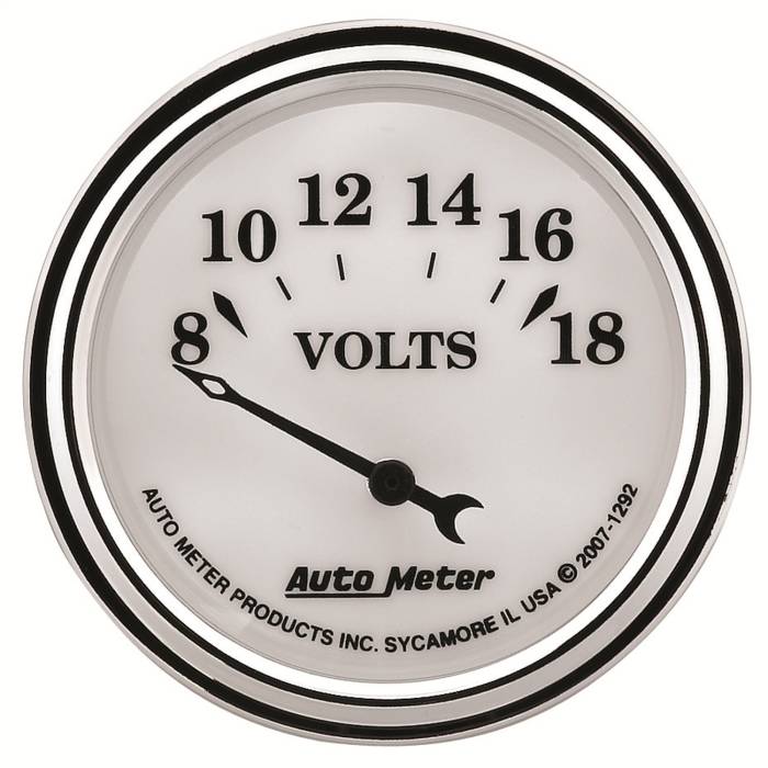 AutoMeter - AutoMeter Old Tyme White II Voltmeter Gauge 1292