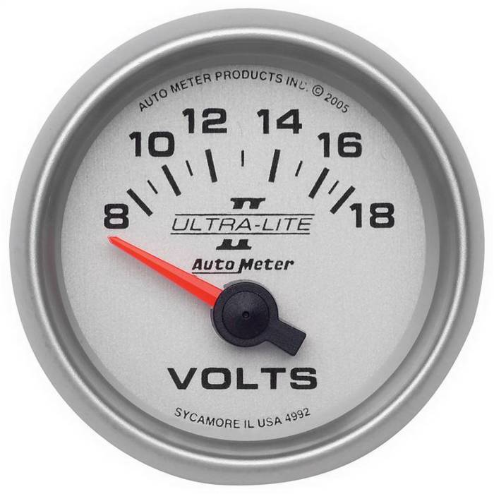 AutoMeter - AutoMeter Ultra-Lite II Electric Voltmeter Gauge 4992
