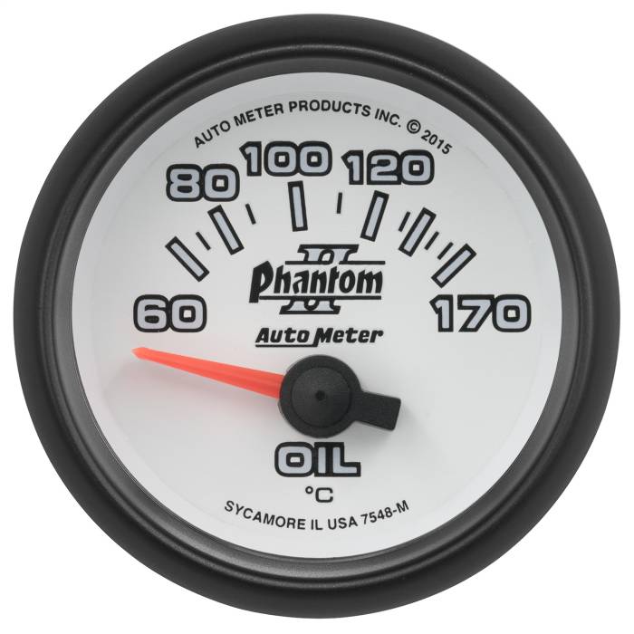 AutoMeter - AutoMeter Phantom II Electric Oil Temperature Gauge 7548-M