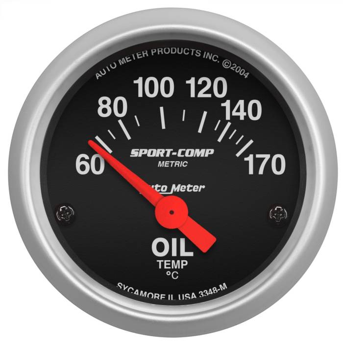AutoMeter - AutoMeter Sport-Comp Electric Oil Temperature Gauge 3348-M