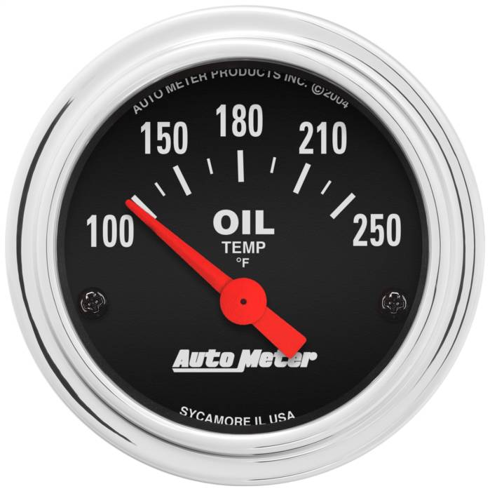 AutoMeter - AutoMeter Traditional Chrome Electric Oil Temperature Gauge 2542