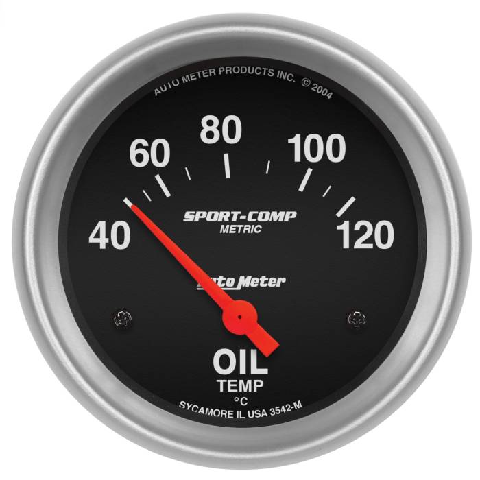 AutoMeter - AutoMeter Sport-Comp Electric Metric Oil Temperature Gauge 3542-M