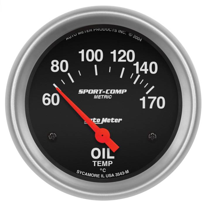 AutoMeter - AutoMeter Sport-Comp Electric Metric Oil Temperature Gauge 3543-M