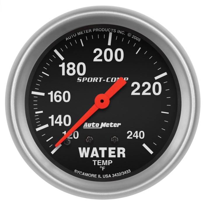 AutoMeter - AutoMeter Sport-Comp Mechanical Water Temperature Gauge 3433