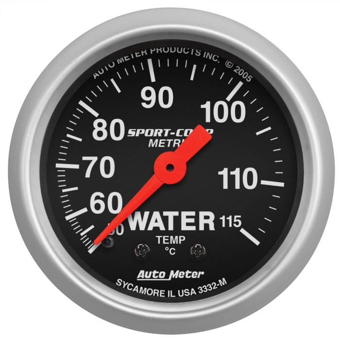 AutoMeter - AutoMeter Sport-Comp Mechanical Metric Water Temperature Gauge 3332-M