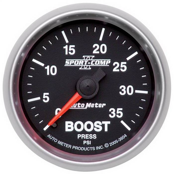 AutoMeter - AutoMeter Sport-Comp II Mechanical Boost Gauge 3604