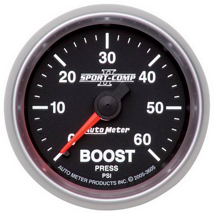 AutoMeter - AutoMeter Sport-Comp II Mechanical Boost Gauge 3605