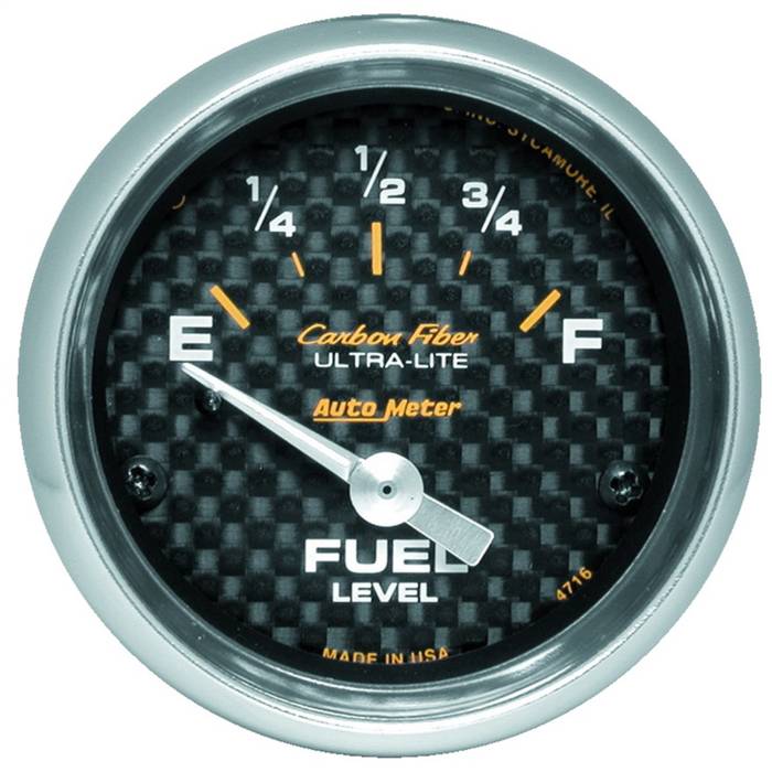 AutoMeter - AutoMeter Carbon Fiber Electric Fuel Level Gauge 4716