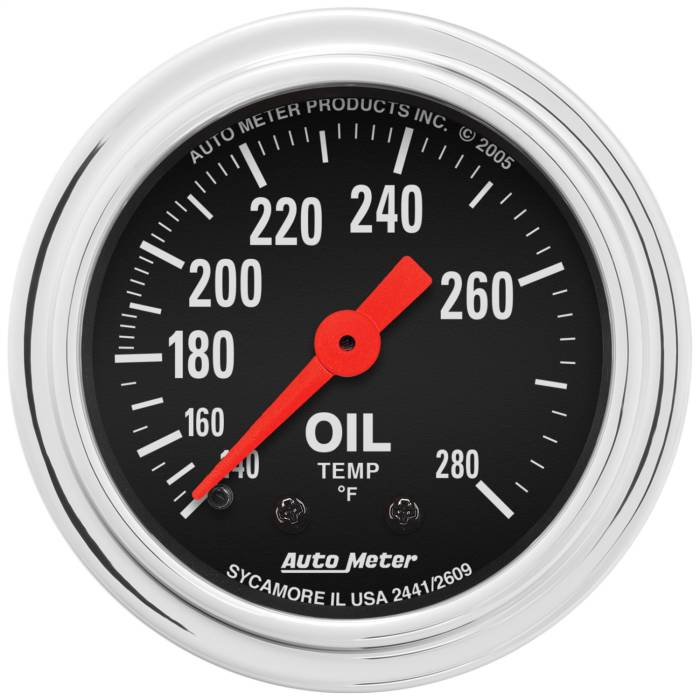 AutoMeter - AutoMeter Traditional Chrome Mechanical Oil Temperature Gauge 2441