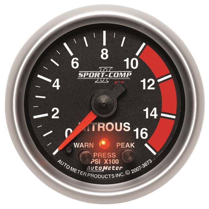 AutoMeter - AutoMeter Sport-Comp II Electric Nitrous Pressure Gauge 3673