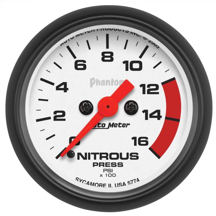 AutoMeter - AutoMeter Phantom Electric Nitrous Pressure Gauge 5774