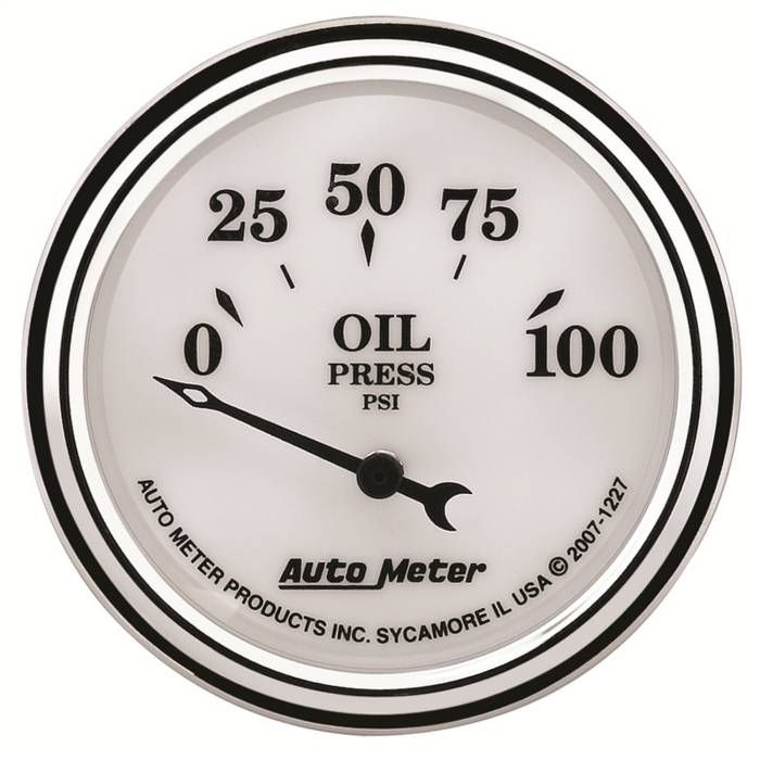 AutoMeter - AutoMeter Old Tyme White II Oil Pressure Gauge 1227