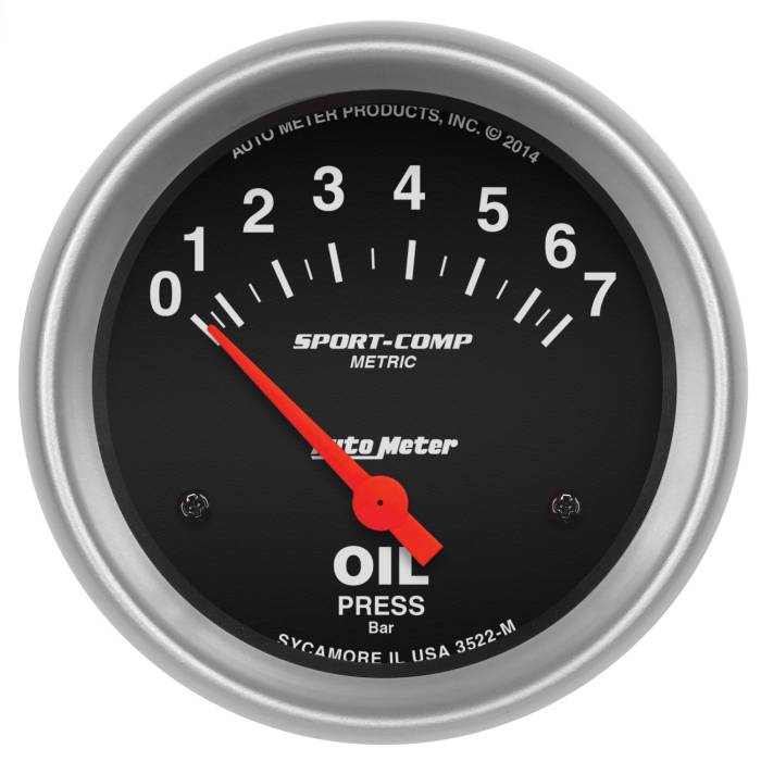 AutoMeter - AutoMeter Sport-Comp Electric Metric Oil Pressure Gauge 3522-M