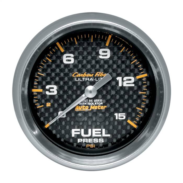 AutoMeter - AutoMeter Carbon Fiber Mechanical Fuel Pressure Gauge 4813