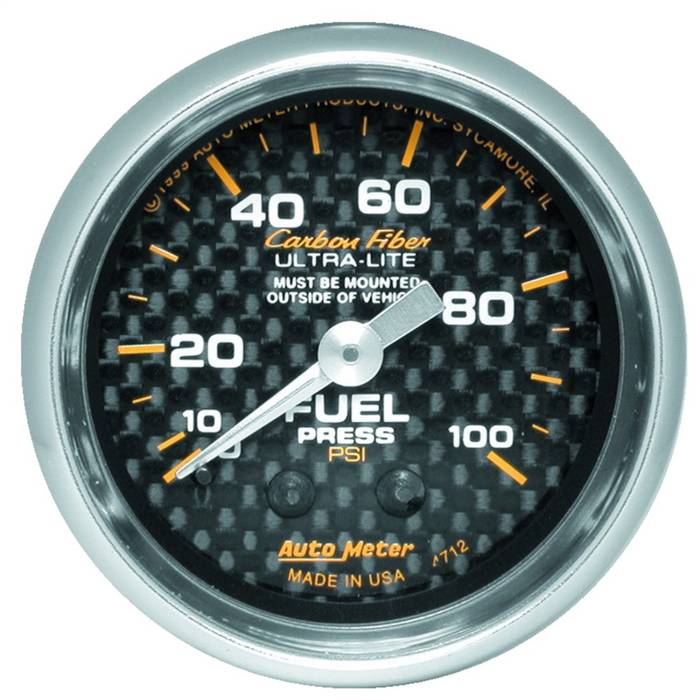 AutoMeter - AutoMeter Carbon Fiber Mechanical Fuel Pressure Gauge 4712