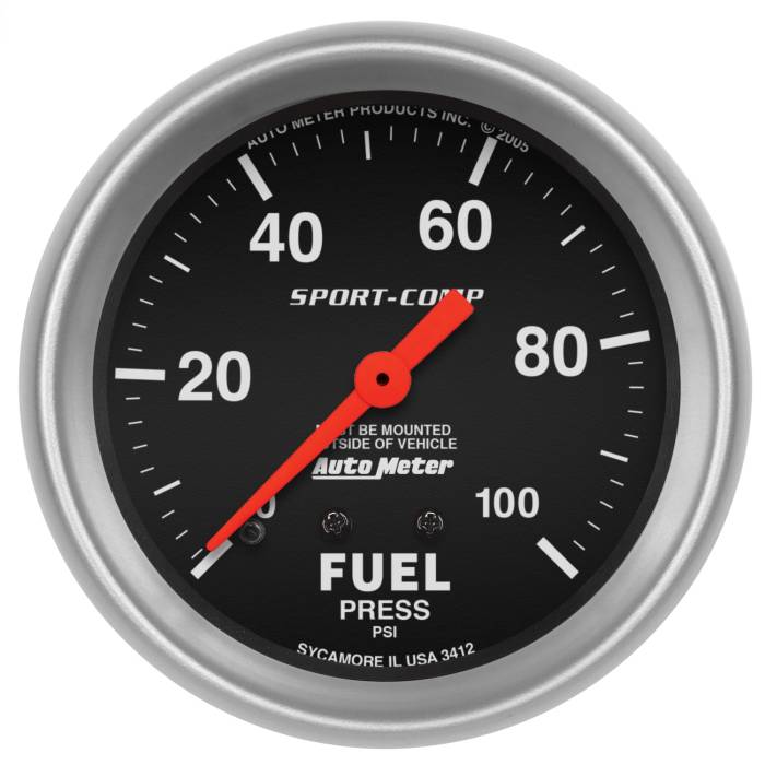 AutoMeter - AutoMeter Sport-Comp Mechanical Fuel Pressure Gauge 3412
