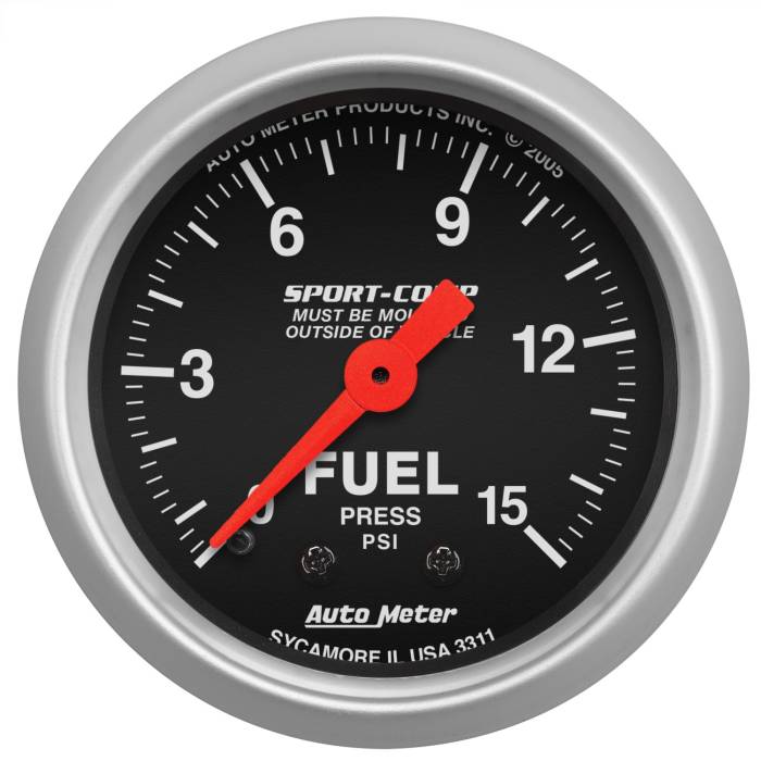 AutoMeter - AutoMeter Sport-Comp Mechanical Fuel Pressure Gauge 3311