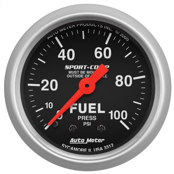 AutoMeter - AutoMeter Sport-Comp Mechanical Fuel Pressure Gauge 3312