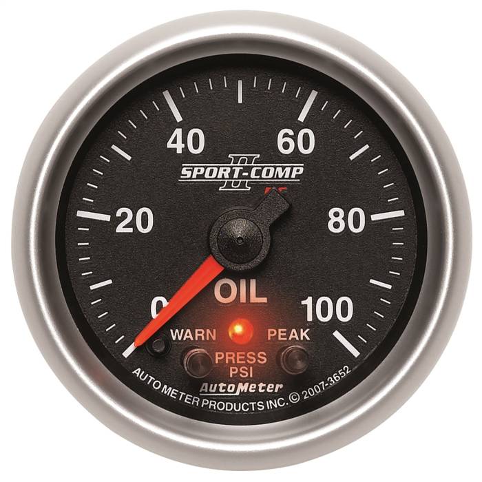 AutoMeter - AutoMeter Sport-Comp II Electric Oil Pressure Gauge 3652