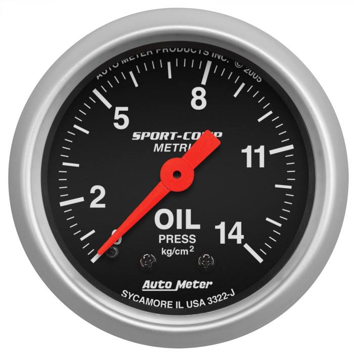 AutoMeter - AutoMeter Sport-Comp Mechanical Metric Oil Pressure Gauge 3322-J