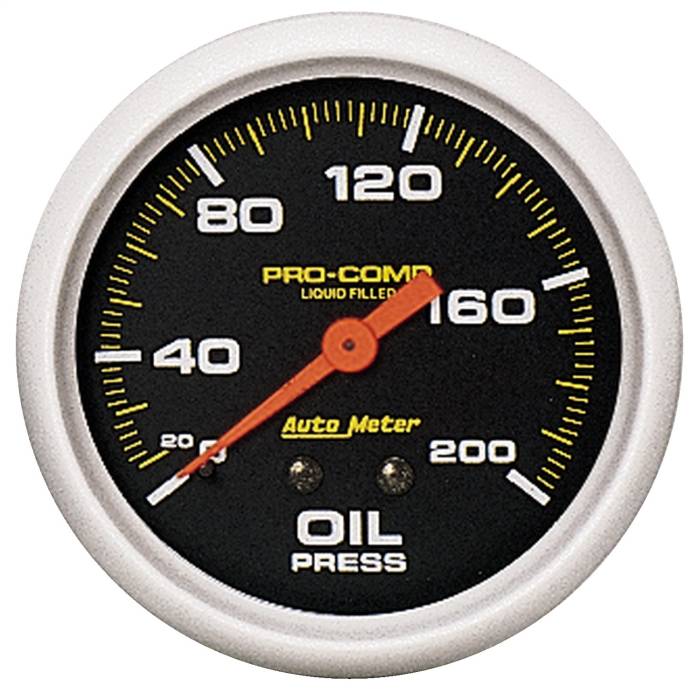 AutoMeter - AutoMeter Pro-Comp Liquid-Filled Mechanical Oil Pressure Gauge 5422