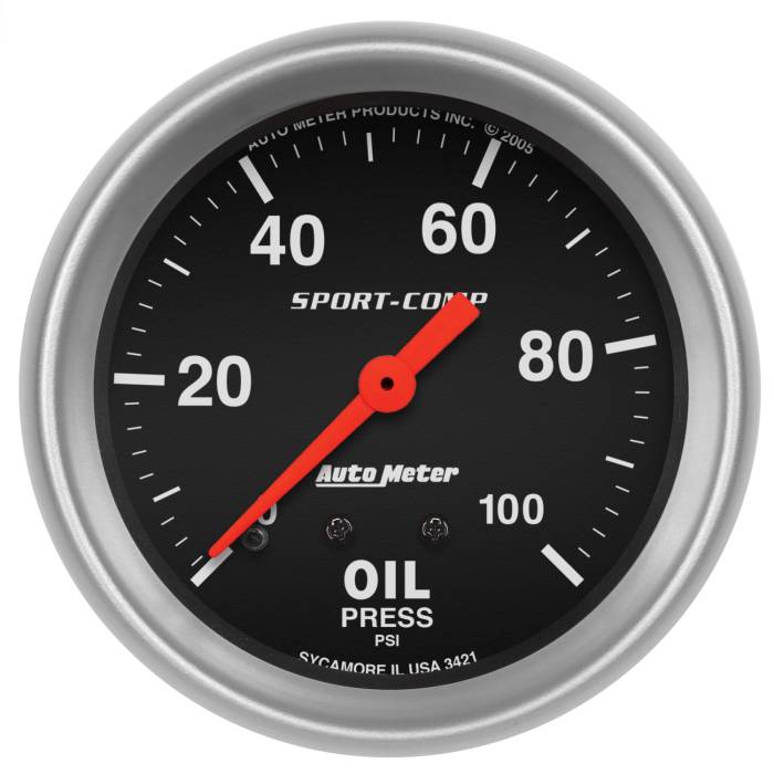AutoMeter - AutoMeter Sport-Comp Mechanical Oil Pressure Gauge 3421