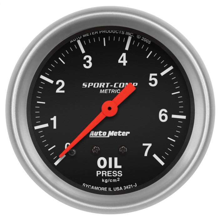 AutoMeter - AutoMeter Sport-Comp Mechanical Metric Oil Pressure Gauge 3421-J