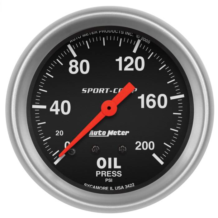 AutoMeter - AutoMeter Sport-Comp Mechanical Oil Pressure Gauge 3422
