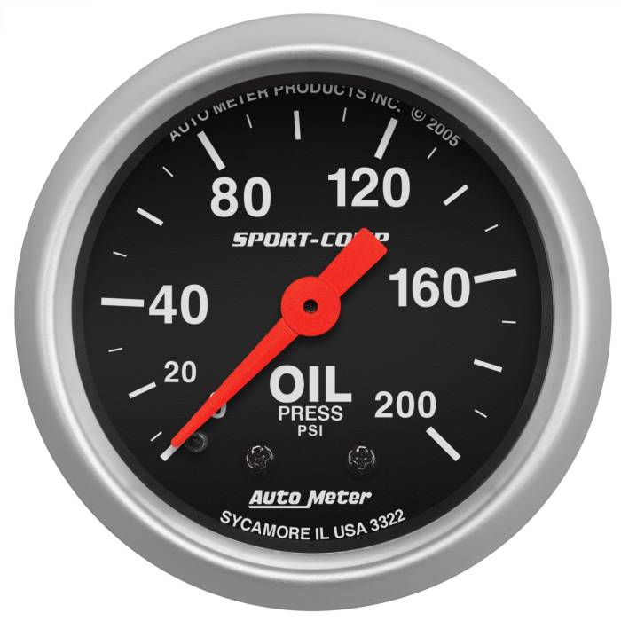 AutoMeter - AutoMeter Sport-Comp Mechanical Oil Pressure Gauge 3322
