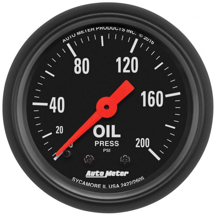 AutoMeter - AutoMeter Z-Series Mechanical Oil Pressure Gauge 2605