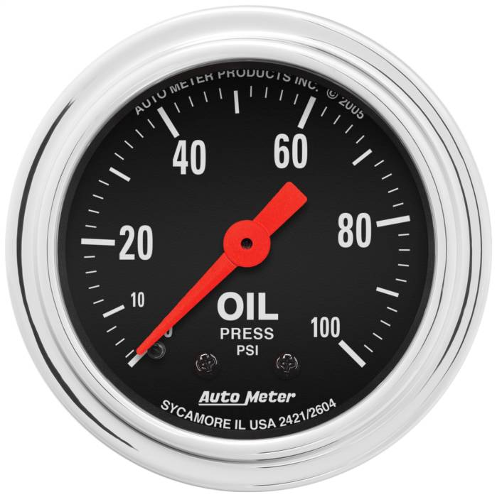 AutoMeter - AutoMeter Traditional Chrome Mechanical Oil Pressure Gauge 2421