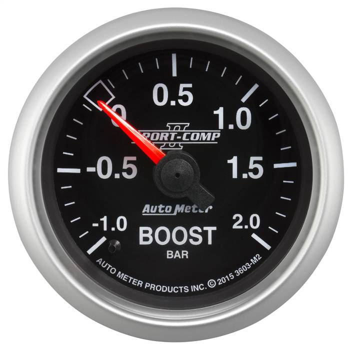 AutoMeter - AutoMeter Sport-Comp II Mechanical Boost/Vacuum Gauge 3603-M2