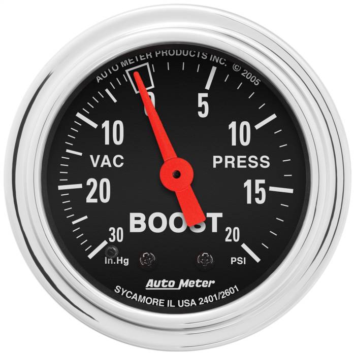 AutoMeter - AutoMeter Traditional Chrome Mechanical Boost/Vacuum Gauge 2401